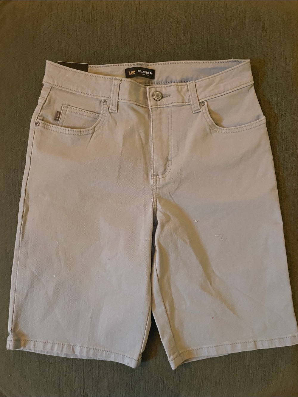 Lee Woman’s Flat Front Light Gray denim Shorts
